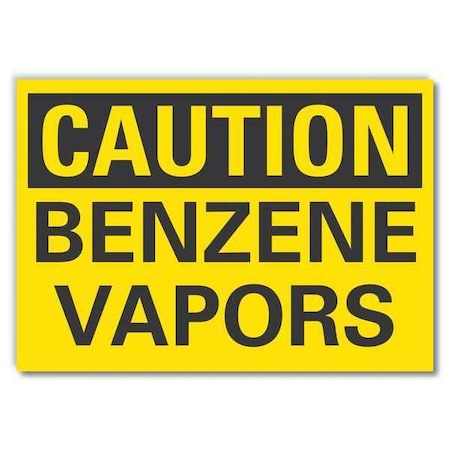 Lyle Benzene Caution Reflective Label, 3 1/2 in Height, 5 in Width, Reflective Sheeting, English LCU3-0228-RD_5x3.5