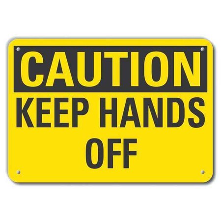 Lyle Reflective  Keep Hands Clear Caution Sign, 7 in Height, 10 in Width, Aluminum, Vertical Rectangle LCU3-0230-RA_10x7