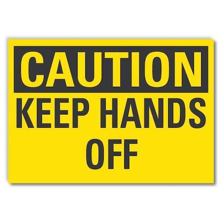 Lyle Keep Hands Clear Caution Reflective Label, 7 in Height, 10 in Width, Reflective Sheeting, English LCU3-0230-RD_10x7