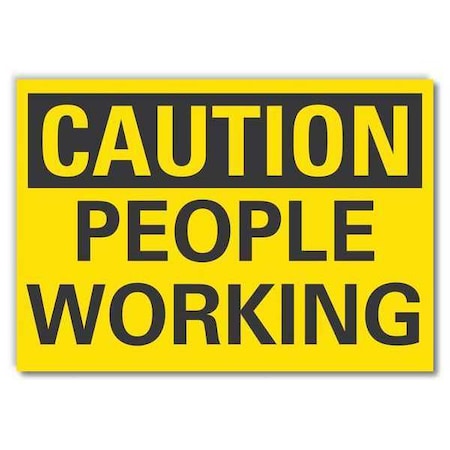 Lyle Caution, People working, 10 in W x 7 in H, Vertical Rectangle, Non-PVC Polymer, LCU3-0231-ED_10x7 LCU3-0231-ED_10x7