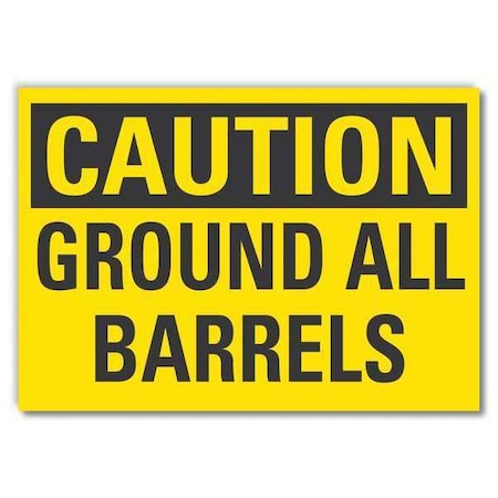 Lyle Caution Sign, Self-Adhesive Vinyl, 5 in. H, LCU3-0254-RD_7x5 LCU3-0254-RD_7x5