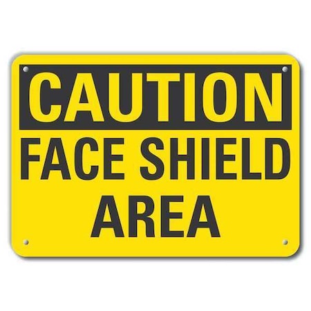 Lyle Reflective  Face Mask Caution Sign, 10 in Height, 14 in Width, Aluminum, Horizontal Rectangle LCU3-0243-RA_14x10