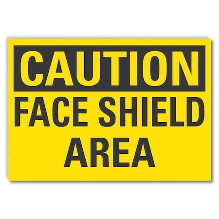 Lyle Face Mask Caution Reflective Label, 3 1/2 in Height, 5 in Width, Reflective Sheeting, English LCU3-0243-RD_5x3.5