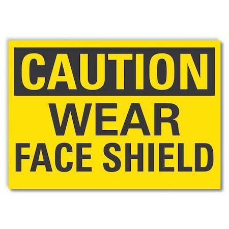 Lyle Caution Sign, Self-Adhesive Vinyl, 5 in. H, LCU3-0244-RD_7x5 LCU3-0244-RD_7x5