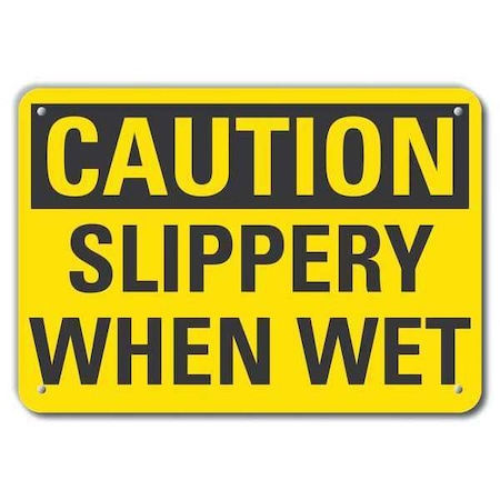 Lyle Caution Sign, 7 in H, 10 in W, Plastic, Vertical Rectangle, English, LCU3-0245-NP_10x7 LCU3-0245-NP_10x7