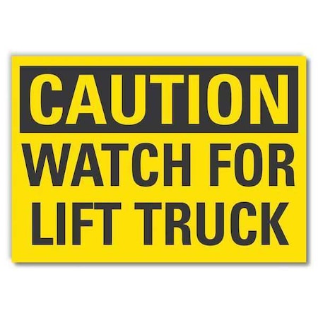 Lyle Lift Truck Traffic Caution Reflective Label, 5 in H, 7 in W, LCU3-0268-RD_7x5 LCU3-0268-RD_7x5