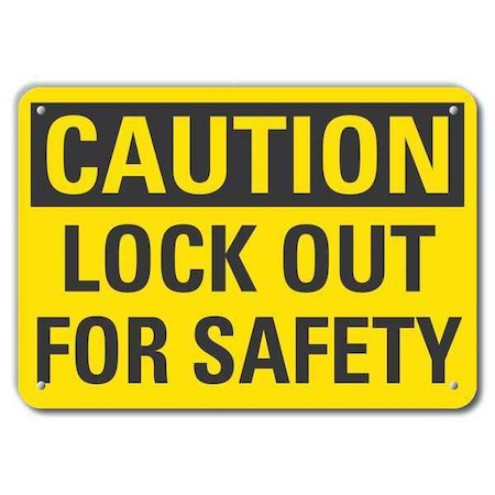 Lyle Caution Sign, 10 in Height, 14 in Width, Plastic, Horizontal Rectangle, English LCU3-0261-NP_14x10