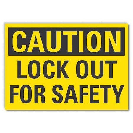 Lyle Caution Sign, 5 in Height, 7 in Width, Reflective Sheeting, Horizontal Rectangle, English LCU3-0261-RD_7x5