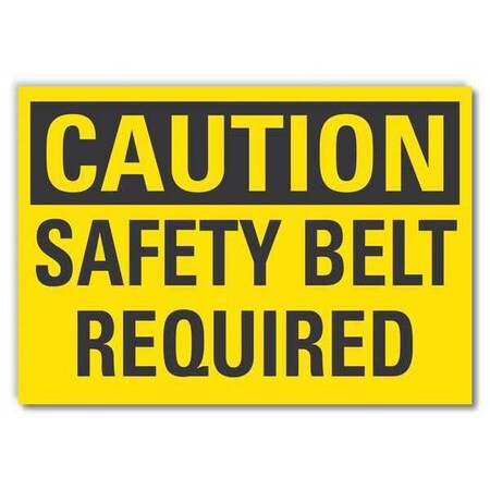 Lyle Safety Belt Caution Reflective Label, 7 in Height, 10 in Width, Reflective Sheeting, English LCU3-0263-RD_10x7