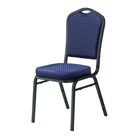 National Public Seating Stack Chair, Navy Fabric, Silvervein Frame 9364-SV