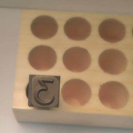 Young Bros Stamp Works Hand Stamp, 2-3/8" Shank L, Steel, 03091 3 03091 3