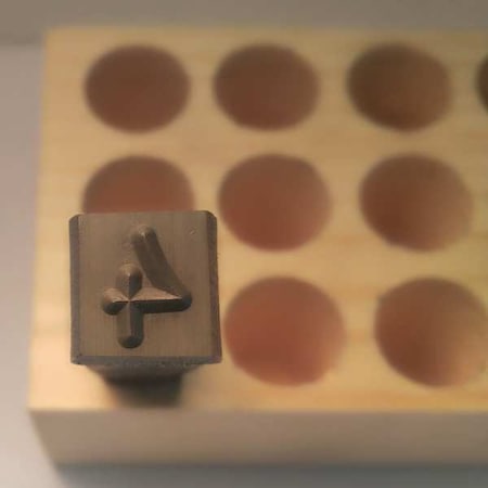 Young Bros Stamp Works Hand Stamp, 3" Shank L, Steel, 06093 4 06093 4