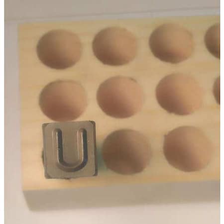 Young Bros Stamp Works Hand Stamp, 2-1/2" Shank L, Steel, 03273 U 03273 U