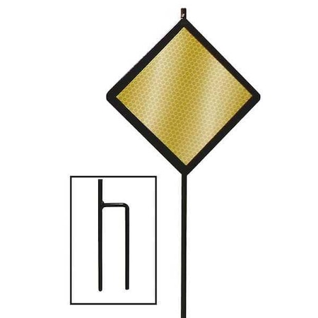 Zoro Select Reflective Driveway Marker, Steel, 5" Width, 48" Height, Amber DMD80048A