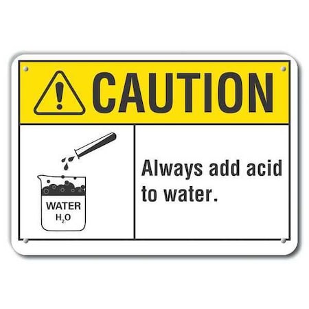 Lyle Caution Sign, 7 in H, 10 in W, Plastic, Vertical Rectangle, English, LCU3-0089-NP_10x7 LCU3-0089-NP_10x7