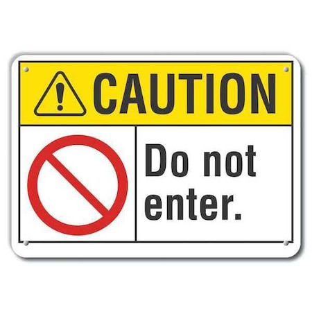 Lyle Reflective  Exit & Entrance Caution Sign, 10 in Height, 14 in Width, Aluminum, Horizontal Rectangle LCU3-0072-RA_14x10