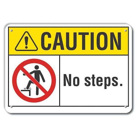 Lyle Reflective Steps Caution Sign, 7 in H, 10 in W, Aluminum, Vertical Rectangle, LCU3-0084-RA_10x7 LCU3-0084-RA_10x7