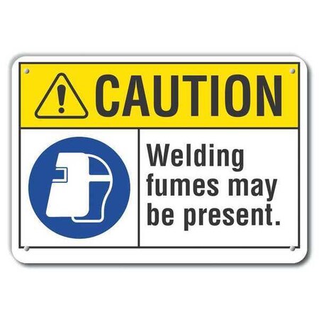 Lyle Caution Sign, 10 in Height, 14 in Width, Aluminum, Horizontal Rectangle, English LCU3-0070-RA_14x10