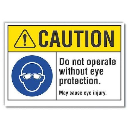 Lyle Caution Sign, Self-Adhesive Vinyl, 7 in. H, LCU3-0059-RD_10x7 LCU3-0059-RD_10x7