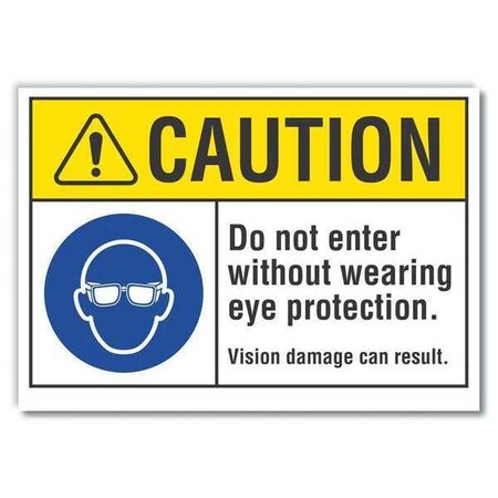 Lyle Caution Sign, Self-Adhesive Vinyl, 10 in H, LCU3-0061-RD_14x10 LCU3-0061-RD_14x10