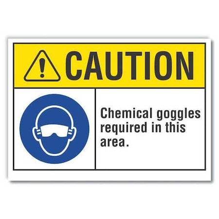 Lyle Caution Sign, Self-Adhesive Vinyl, 7 in. H, LCU3-0063-RD_10x7 LCU3-0063-RD_10x7