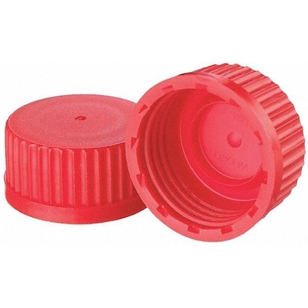 Wheaton Screw Cap, Screw On, PP, Red, PK12 240726-03