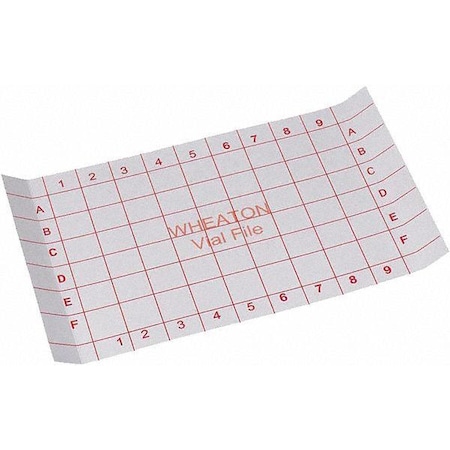 Wheaton Index Card, For 54 Vials Store Case, PK35 W228787