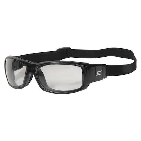 Edge Eyewear Caraz, Safety Glasses, Anti-Scratch, Clear Lens, Black Frame, Full-Frame HZ111-SP