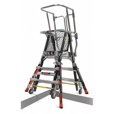 Little Giant Ladders 3 to 5 ft Fiberglass, Platform Stepladder, 375 lb Capacity 18503-817
