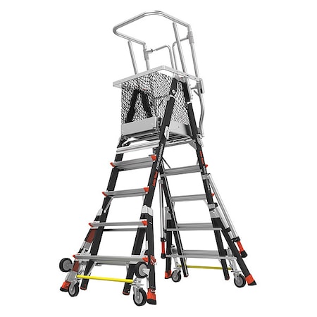 Little Giant Ladders 5 to 9 ft Fiberglass, Platform Stepladder, 375 lb Capacity 18509-817