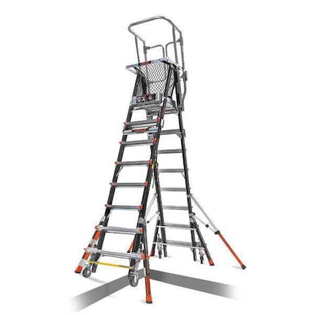 Little Giant Ladders 8 to 14 ft Fiberglass, Platform Stepladder, 375 lb Capacity 18515-817