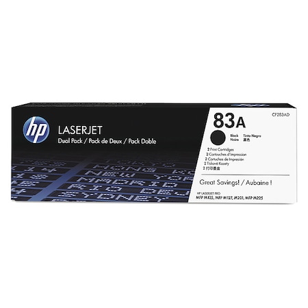 Hp Toner Cartridge, Black, PK2 CF283AD