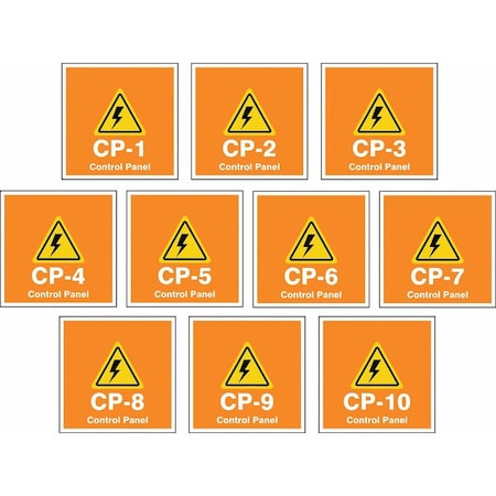 Accuform Energy Source ID Tag, No Header, vinyl, 2-1/2" Width, 2-1/2" Height, Write On Surface: No , 10 PK TDK220XVR