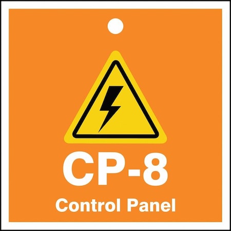 Accuform Energy Source ID Tag, No Header, Plastic, 2-1/2" Width, 2-1/2" Height, Write On Surface: No TDK208VPE