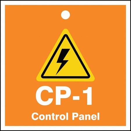 Accuform Energy Source ID Tag, No Header, Plastic, 2-1/2" Width, 2-1/2" Height, Write On Surface: No TDK201VPE