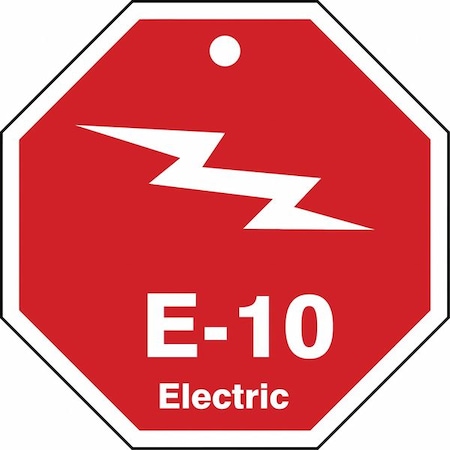 Accuform Energy Source ID Tag, No Header, Plastic, 2-1/2" Width, 2-1/2" Height, Write On Surface: No TDK310VPE