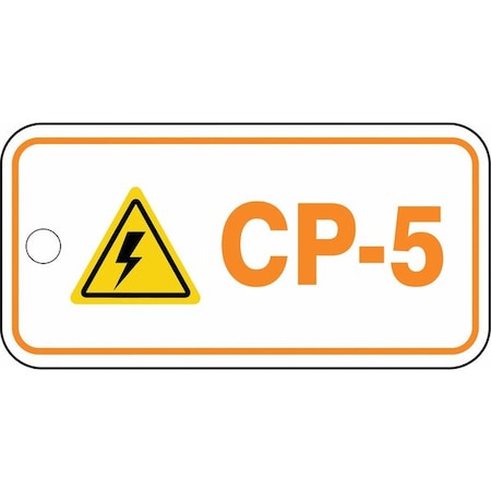 Accuform Energy Source ID Tag, No Header, Plastic, 3" Width, 1-1/2" Height, Write On Surface: No TDF205VPE