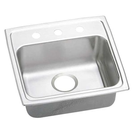 Elkay Drop-In Sink, 3 Hole, 16" x 11-1/2", Satin LRADQ1918603
