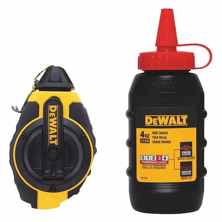 Dewalt Chalk Line Reel, 8 oz, Twisted, 100 ft L DWHT47374L