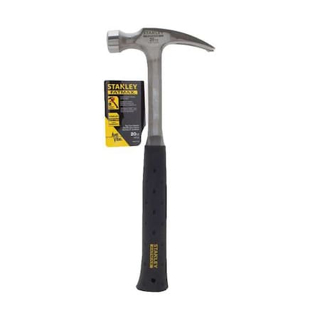 STANLEY 20 oz Straight Claw Hammer Hammer, 12 in L Fiberglass Handle, Steel Head FMHT51293