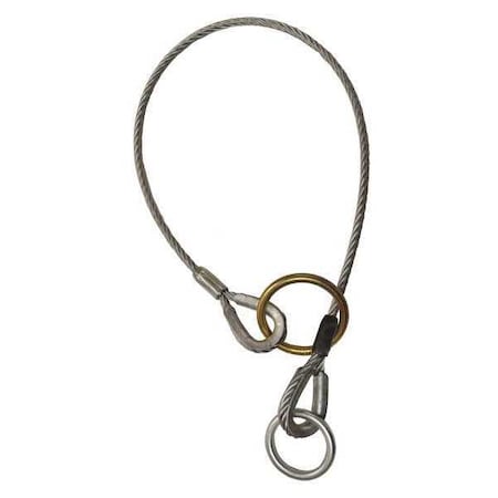 Miller O Ring Cable Connector, 4 ft, 420 lb Weight Capacity, Gray SSRLTRK