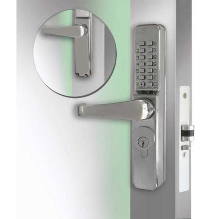 Codelocks Mechanical Lockset, Stainless Steel, Lever CL465-SS