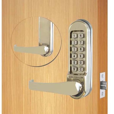 Codelocks Mechanical Lockset, Stainless Steel, Lever CL510-SS