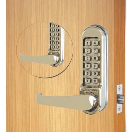 Codelocks Mechanical Lockset, Stainless Steel, Lever CL510BB-SS