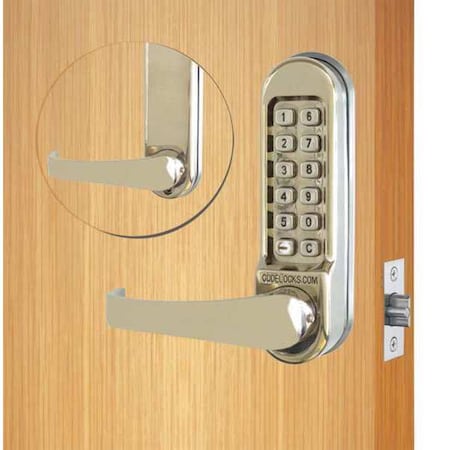Codelocks Mechanical Lockset, Stainless Steel, Lever CL515-SS
