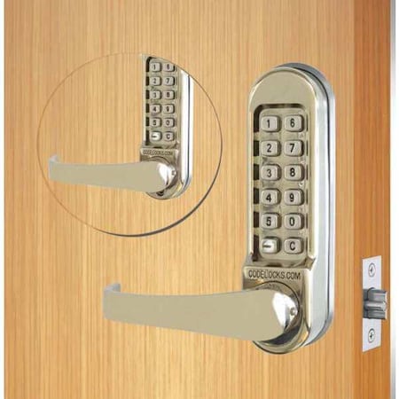 Codelocks Mechanical Lockset, Stainless Steel, Lever CL515BB-SS
