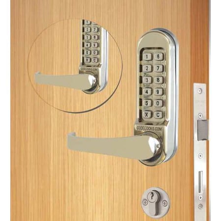 Codelocks Mechanical Lockset, Stainless Steel, Lever CL550BB-SS