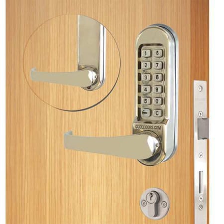 Codelocks Mechanical Lockset, Stainless Steel, Lever CL555-SS