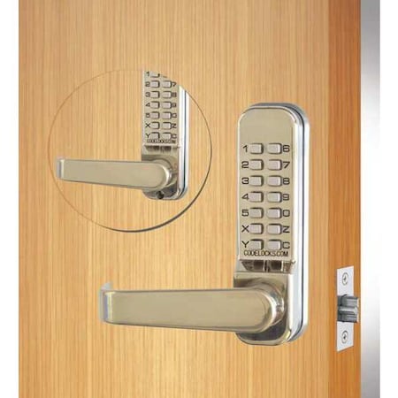 Codelocks Mechanical Lockset, Powder Coated, Lever CL410BB-SS