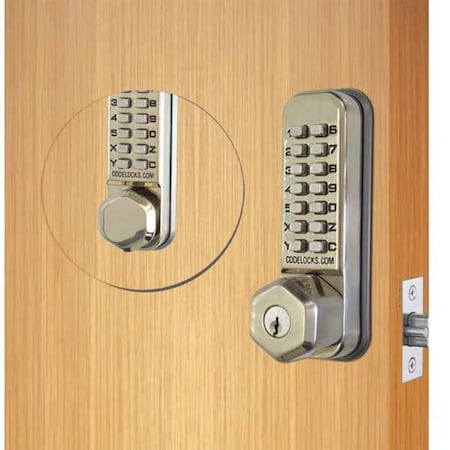 Codelocks Mechanical Lockset, Stainless Steel, Knob CL290KBB-SS